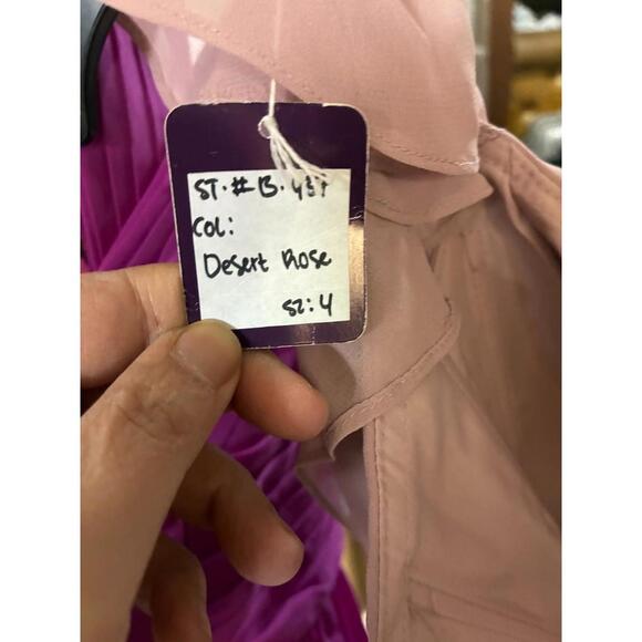 Morilee Desert Rose Chiffon Ruffle Strap Floor-Length Dress Sz 4 NWT Anthro - Picture 8 of 8